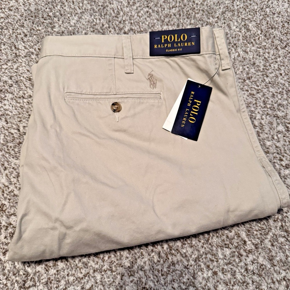 Polo Ralph Lauren Men's Big & Tall 44T Classic Tan Beige‎ Classic Fit Shorts New